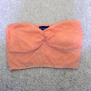 Seductions orange lace crop top